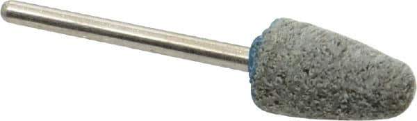 Grier Abrasives - 3/8" Head Diam x 3/4" Thickness, B52, Pointed End, Aluminum Oxide Mounted Point - Green-Gray, Medium Grade, 45,370 RPM - Eagle Tool & Supply