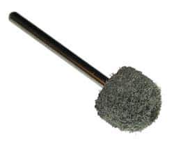 Standard Abrasives - 1/2" Head Diam x 1/2" Thickness, B90, Ball Nose End, Aluminum Oxide Mounted Point - Black, 34,500 RPM - Eagle Tool & Supply