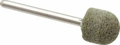 Grier Abrasives - 1/2" Head Diam x 1/2" Thickness, B90, Ball Nose End, Aluminum Oxide Mounted Point - Green-Gray, Fine Grade, 34,500 RPM - Eagle Tool & Supply