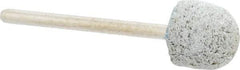 Grier Abrasives - 1/2" Head Diam x 1/2" Thickness, B90, Ball Nose End, Aluminum Oxide Mounted Point - Green-Gray, Medium Grade, 34,500 RPM - Eagle Tool & Supply