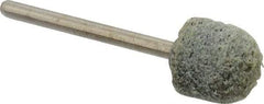 Grier Abrasives - 1/2" Head Diam x 1/2" Thickness, B90, Ball Nose End, Aluminum Oxide Mounted Point - Green-Gray, Coarse Grade, 34,500 RPM - Eagle Tool & Supply