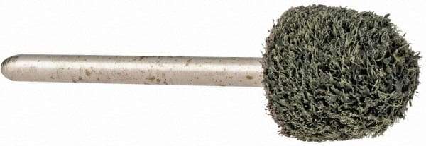 Grier Abrasives - 1/2" Head Diam x 1/2" Thickness, B90, Ball Nose End, Silicon Carbide Mounted Point - Green-Gray, Fine Grade, 34,500 RPM - Eagle Tool & Supply