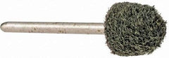 Grier Abrasives - 1/2" Head Diam x 1/2" Thickness, B90, Ball Nose End, Silicon Carbide Mounted Point - Green-Gray, Fine Grade, 34,500 RPM - Eagle Tool & Supply