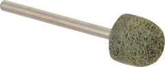 Grier Abrasives - 1/2" Head Diam x 1/2" Thickness, B90, Ball Nose End, Silicon Carbide Mounted Point - Green-Gray, Fine Grade, 34,500 RPM - Eagle Tool & Supply