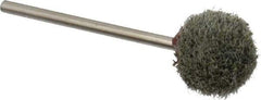 Grier Abrasives - 1/2" Head Diam x 1/2" Thickness, B121, Ball End, Silicon Carbide Mounted Point - Green-Gray, Fine Grade, 25,000 RPM - Eagle Tool & Supply