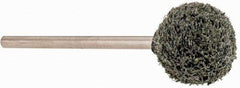Grier Abrasives - 1/2" Head Diam x 1/2" Thickness, B121, Ball End, Silicon Carbide Mounted Point - Green-Gray, Fine Grade, 25,000 RPM - Eagle Tool & Supply