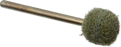 Grier Abrasives - 1/2" Head Diam x 1/2" Thickness, B121, Ball End, Aluminum Oxide Mounted Point - Green-Gray, Fine Grade, 45,370 RPM - Eagle Tool & Supply
