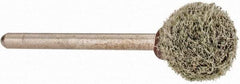 Grier Abrasives - 1/2" Head Diam x 1/2" Thickness, B121, Ball End, Aluminum Oxide Mounted Point - Green-Gray, Medium Grade, 45,370 RPM - Eagle Tool & Supply