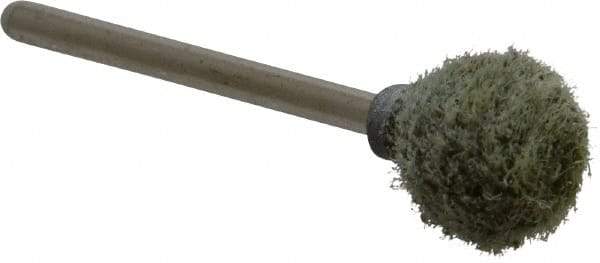 Grier Abrasives - 1/2" Head Diam x 1/2" Thickness, B121, Ball End, Aluminum Oxide Mounted Point - Green-Gray, Coarse Grade, 45,370 RPM - Eagle Tool & Supply
