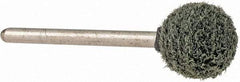 Grier Abrasives - 1/2" Head Diam x 1/2" Thickness, B121, Ball End, Silicon Carbide Mounted Point - Green-Gray, Fine Grade, 45,370 RPM - Eagle Tool & Supply