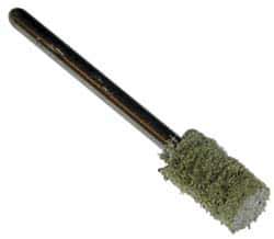 Grier Abrasives - 3/8" Head Diam x 1/2" Thickness, W176, Cylinder End, Aluminum Oxide Mounted Point - Green-Gray, Coarse Grade, 45,370 RPM - Eagle Tool & Supply