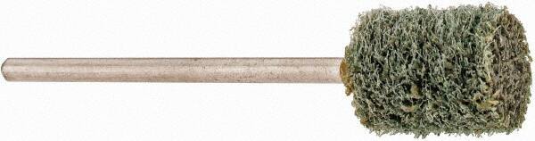 Grier Abrasives - 3/8" Head Diam x 1/2" Thickness, W176, Cylinder End, Aluminum Oxide Mounted Point - Green-Gray, Fine Grade, 33,750 RPM - Eagle Tool & Supply