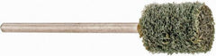 Grier Abrasives - 3/8" Head Diam x 1/2" Thickness, W176, Cylinder End, Aluminum Oxide Mounted Point - Green-Gray, Fine Grade, 33,750 RPM - Eagle Tool & Supply