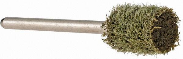 Grier Abrasives - 3/8" Head Diam x 1/2" Thickness, W176, Cylinder End, Aluminum Oxide Mounted Point - Green-Gray, Fine Grade, 45,370 RPM - Eagle Tool & Supply