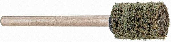Grier Abrasives - 3/8" Head Diam x 1/2" Thickness, W176, Cylinder End, Aluminum Oxide Mounted Point - Green-Gray, Medium Grade, 45,370 RPM - Eagle Tool & Supply