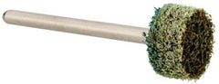 Grier Abrasives - 1/2" Head Diam x 1/4" Thickness, W183, Cylinder End, Aluminum Oxide Mounted Point - Green-Gray, Medium Grade, 51,750 RPM - Eagle Tool & Supply
