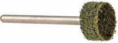 Grier Abrasives - 1/2" Head Diam x 1/4" Thickness, W183, Cylinder End, Aluminum Oxide Mounted Point - Green-Gray, Coarse Grade, 51,750 RPM - Eagle Tool & Supply