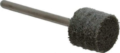 Standard Abrasives - 1/2" Head Diam x 1/2" Thickness, W185, Cylinder End, Aluminum Oxide Mounted Point - Dark Gray, 34,500 RPM - Eagle Tool & Supply