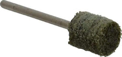 Grier Abrasives - 1/2" Head Diam x 1/2" Thickness, W185, Cylinder End, Aluminum Oxide Mounted Point - Green-Gray, Coarse Grade, 34,500 RPM - Eagle Tool & Supply