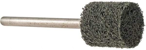 Grier Abrasives - 1/2" Head Diam x 1/2" Thickness, W185, Cylinder End, Silicon Carbide Mounted Point - Green-Gray, Fine Grade, 34,500 RPM - Eagle Tool & Supply