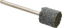 Grier Abrasives - 1/2" Head Diam x 1/2" Thickness, W185, Cylinder End, Silicon Carbide Mounted Point - Green-Gray, Fine Grade, 34,500 RPM - Eagle Tool & Supply