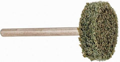 Grier Abrasives - 3/4" Head Diam x 1/4" Thickness, W201, Cylinder End, Aluminum Oxide Mounted Point - Green-Gray, Fine Grade, 38,250 RPM - Eagle Tool & Supply