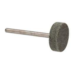 Grier Abrasives - 3/4" Head Diam x 1/4" Thickness, W201, Cylinder End, Aluminum Oxide Mounted Point - Green-Gray, Medium Grade, 38,250 RPM - Eagle Tool & Supply