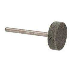 Grier Abrasives - 3/4" Head Diam x 1/4" Thickness, W201, Cylinder End, Aluminum Oxide Mounted Point - Green-Gray, Medium Grade, 38,250 RPM - Eagle Tool & Supply