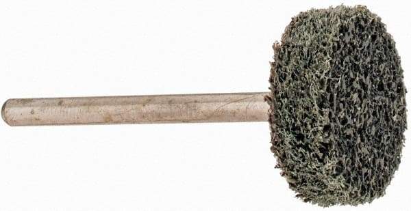 Grier Abrasives - 3/4" Head Diam x 1/4" Thickness, W201, Cylinder End, Silicon Carbide Mounted Point - Green-Gray, Fine Grade, 38,250 RPM - Eagle Tool & Supply