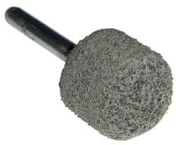 Grier Abrasives - 1" Head Diam x 1" Thickness, A21, Ball Nose End, Aluminum Oxide Mounted Point - Green-Gray, Fine Grade, 34,500 RPM - Eagle Tool & Supply