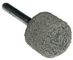 Grier Abrasives - 1" Head Diam x 1" Thickness, A21, Ball Nose End, Aluminum Oxide Mounted Point - Green-Gray, Fine Grade, 34,500 RPM - Eagle Tool & Supply