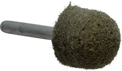 Grier Abrasives - 1" Head Diam x 1" Thickness, A21, Ball Nose End, Aluminum Oxide Mounted Point - Green-Gray, Fine Grade, 34,500 RPM - Eagle Tool & Supply