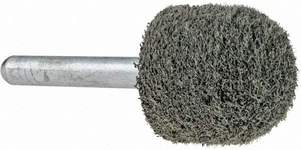 Grier Abrasives - 1" Head Diam x 1" Thickness, A21, Ball Nose End, Silicon Carbide Mounted Point - Green-Gray, Fine Grade, 34,500 RPM - Eagle Tool & Supply