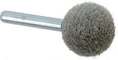 Grier Abrasives - 1" Head Diam x 1" Thickness, A25, Ball End, Aluminum Oxide Mounted Point - Green-Gray, Medium Grade, 35,620 RPM - Eagle Tool & Supply