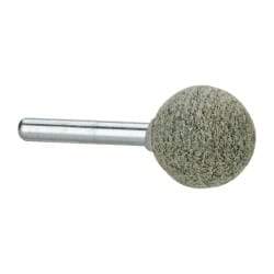 Grier Abrasives - 1" Head Diam x 1" Thickness, A25, Ball End, Aluminum Oxide Mounted Point - Green-Gray, Coarse Grade, 35,620 RPM - Eagle Tool & Supply