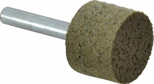 Grier Abrasives - 1" Head Diam x 3/4" Thickness, W219, Cylinder End, Aluminum Oxide Mounted Point - Green-Gray, Medium Grade, 35,100 RPM - Eagle Tool & Supply