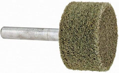 Grier Abrasives - 1-1/4" Head Diam x 3/4" Thickness, W228, Cylinder End, Aluminum Oxide Mounted Point - Green-Gray, Fine Grade, 30,520 RPM - Eagle Tool & Supply