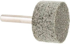 Grier Abrasives - 1-1/4" Head Diam x 3/4" Thickness, W228, Cylinder End, Aluminum Oxide Mounted Point - Green-Gray, Medium Grade, 30,520 RPM - Eagle Tool & Supply