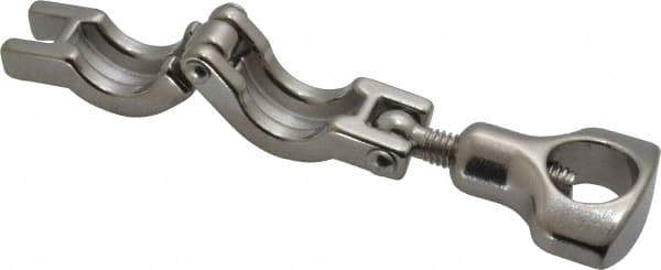 VNE - 3/4", Clamp Style, Sanitary Stainless Steel Pipe Clamp with Holed Wing Nut - Grade 304 - Eagle Tool & Supply