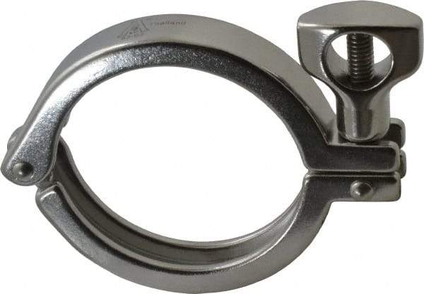 VNE - 2-1/2", Clamp Style, Sanitary Stainless Steel Pipe Clamp with Holed Wing Nut - Grade 304 - Eagle Tool & Supply