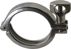 VNE - 2-1/2", Clamp Style, Sanitary Stainless Steel Pipe Clamp with Holed Wing Nut - Grade 304 - Eagle Tool & Supply