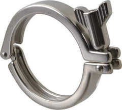 VNE - 3", Clamp Style, Sanitary Stainless Steel Pipe Clamp with Wing Nut - Grade 304 - Eagle Tool & Supply