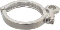 VNE - 3", Clamp Style, Sanitary Stainless Steel Pipe Clamp with Holed Wing Nut - Grade 304 - Eagle Tool & Supply