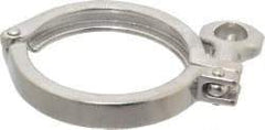 VNE - 3", Clamp Style, Sanitary Stainless Steel Pipe Clamp with Holed Wing Nut - Grade 304 - Eagle Tool & Supply