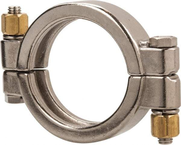 VNE - 2-1/2", Clamp Style, Sanitary Stainless Steel Pipe High Pressure Clamp - Grade 304 - Eagle Tool & Supply