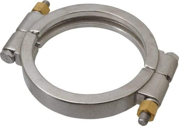 VNE - 4", Clamp Style, Sanitary Stainless Steel Pipe High Pressure Clamp - Grade 304 - Eagle Tool & Supply
