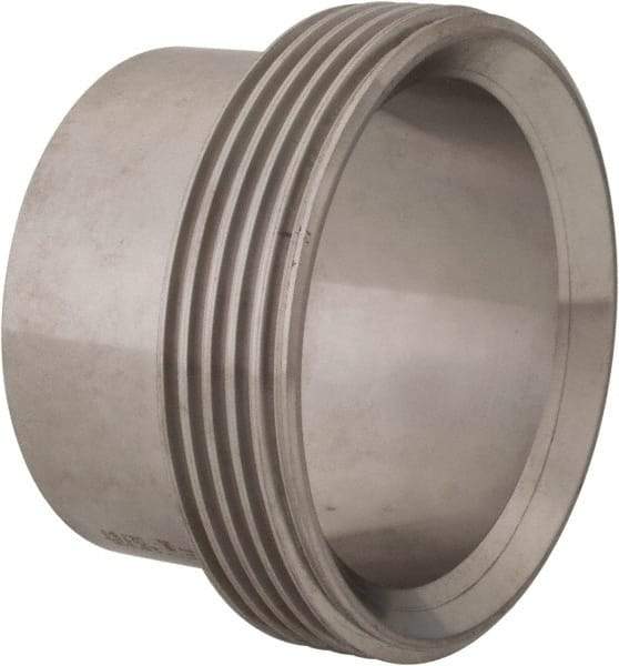 VNE - 2-1/2", Bevel Seat Style, Sanitary Stainless Steel Pipe Welding Ferrule - Threaded Connection, Grade 316/316L - Eagle Tool & Supply