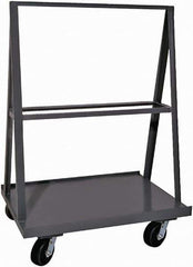 Durham - 2,000 Lb Capacity Steel A-Frame Truck - Steel Deck, 48" OAW, Phenolic Casters - Eagle Tool & Supply
