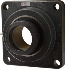 Browning - 2-7/16" ID, 6-7/8" OAL x 6-7/8" OAH 4-Bolt Flange - 8,150 Lb Static Cap, 11,789 Lb Dyn Cap, 5-5/8" Btw Mnt Hole Ctrs, Cast Iron - Eagle Tool & Supply