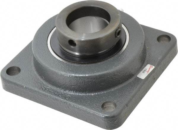 Browning - 2" ID, 6-3/8" OAL x 6-3/8" OAH 4-Bolt Flange - 6,601 Lb Static Cap, 9,752 Lb Dyn Cap, 5-1/8" Btw Mnt Hole Ctrs, Cast Iron - Eagle Tool & Supply